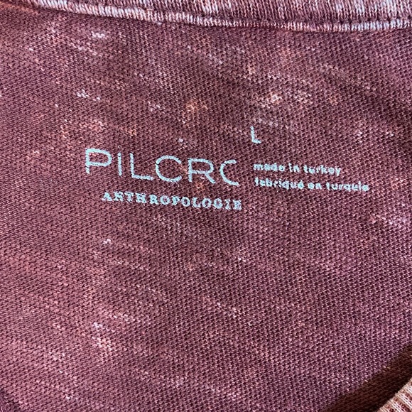 Pilcro (Anthropologie) Mineral Washed Long Sleeve Tee Burgundy Red Size L - Picture 6 of 7